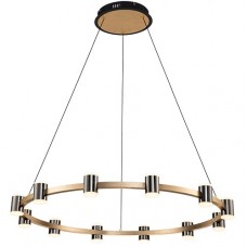 Φωτιστικό Κρεμαστό LED 96W 6200lm 230V Θερμό Φως σε Μαύρο/Ξύλο 955AXEL30496